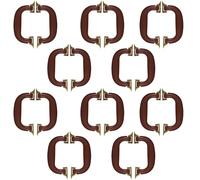 DIYEAH 20Pcs Plastic Replacement Suitcase Handle Grip for Luggage, Trunk and Camera Tool Bags, Thin Dark Brown Carry Handle with Gold Plastic Feet, Suitable for Travel and Hand Luggage