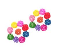 DIYEAH 20Pcs Rattan Chew Balls for Birds and Small Pets Lightweight Rabbit Chew Parrot Parakeet Teething Balls Compact Portable Cage for Hamsters and Caged Animals