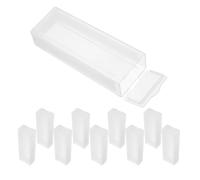 DIYEAH 20pcs Reusable Laboratory Slide Box Plastic Microscope Slide Holder Place Compartments Organizer for Classroom Research and Secure Storage