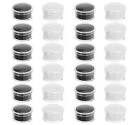 DIYEAH 20pcs round Loose Gemstone Display Boxes with Foam Insert, Portable Plastic Crystal Storage Containers for Gemstone Display and Collector Uses