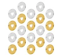 DIYEAH 20pcs Silver Abs Book Binding Discs Hollow Heart Shape, Lightweight and Smooth Page Turning, for Fastening Document Stack and DIY Projects