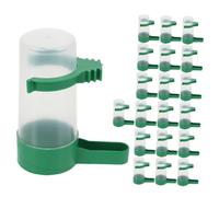 DIYEAH 20pcs Small Plastic Bird Water Bowls Spill-Proof Design, Parrot Drinking Bottle and Cage Waterer for Poultry, Quail, and Rabbit Water Dispenser
