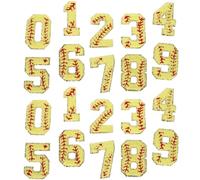 DIYEAH 20pcs Softball Iron on Bow Patches Number Digital Patch Assorted Color Polyester Towel Embroidery Sew on Hot Melt Adhesive Sporty Dynamic Design for Jeans Hat Decoration