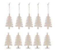 DIYEAH 20pcs Wooden Christmas Tree Ornaments to Paint Cutouts 7.07 X 3.54 Inch DIY Blank Tree Shapes Unfinished Wood Discs Ornament for Home Crafts Hanging