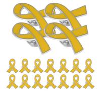 DIYEAH 20pcs Yellow Pin Breast Cancer Awareness Brooch Ribbon Pin for Clothes with Charming Bow Design Zinc Alloy Material Versatile Use to Raise Awareness at Charity Events and Meetings