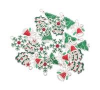 DIYEAH 24pcs Alloy Christmas Charms Silver Xmas Tree Snowflake Bell Pendants for DIY Jewelry Making Bracelets Necklaces Hair Accessories Holiday Crafts