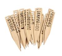 DIYEAH 24Pcs Bamboo Garden Plant Labels with Hollow English Letters Herb Markers for Outdoor Pots Seedlings Vegetables Flowers Easy-Insert Plant Tags for Farm and Nursery Use