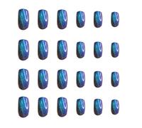 DIYEAH 24pcs Changing Crystal Cat Eye Press Nails Removable Manicure Patches Nail DIY Charm for Manicure Fake