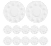 DIYEAH 24pcs Circular Paint Palette: 10-Well Plastic Mixing Dish For Artists & Hobbyists - Watercolor Color Mixing Tray For Acrylic Watercolor Painting