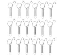 DIYEAH 24pcs Metal Spring Latch Hooks for Pet Cages Sturdy Door Fasteners with Reliable Locking Mechanism Compatible with Rabbit Parrot Hamster and Small Animal Cages Finish