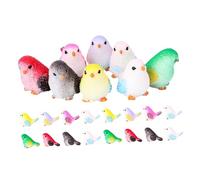 DIYEAH 24pcs Mini Resin Bird Figurines Colorful Tiny Animal Statues for Micro Gardens Compact Indoor Miniature Garden Decorations Adorable Cartoon Style Craft Ornaments for Desk Shelf