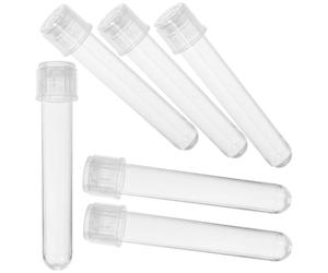 DIYEAH 24pcs Plastic Test Tubes with Airtight Caps Sample Storage Tubes for Laboratory Use High Transparency Vials for Cell Culture Chemistry and Pharmaceutical Testing