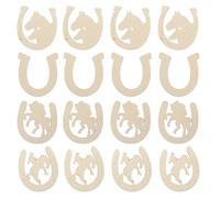 DIYEAH 24Pcs Unfinished Wooden Horseshoe Cutouts 3.66 X 3.26 Inch Smooth DIY Craft Slices for Kids Painting Party Home Decoration