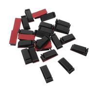 DIYEAH 25pcs Adhesive Cable Fix Clips for Wire Management Self Adhesive Cable Organiser Clips for Home Office Use Easy Installation Black Acrylic Backing