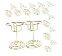 DIYEAH 25pcs Graduation Cap Shaped Photo Clips Gold Multifunctional Place Card Holders for Congrats Party Table Centerpieces Menu Stands and Food Labels