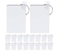 DIYEAH 25pcs Sublimation Keychain Blanks Ornament Bulk Double Sided Heat Transfer Printing Rectangle MDF Sublimation Blank Key Chain for Crafting