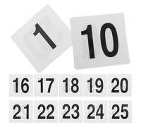 DIYEAH 25pcs White Pvc Table Number Cards for Wedding Party Seating Number Signs and Restaurant Banquets, 95x100mm Seat Indication with Chic Design for Event Decor