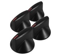 DIYEAH 2pairs Metal Gas Stove Knobs Replacement Control Knobs for Cooktop Burners Safe Ignition Button for Gas Ranges