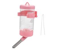 DIYEAH 2pcs 80ml Automatic Leak-proof Water Feeders for Hamsters Bunny Chinchilla with Rolling Ball, Pink Small Animal Drinking Bottles for Cage Use