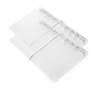 DIYEAH 2Pcs A6 6-Ring Binder Planner Cover Clear Notebook Shell Loose Leaf Cover with Elastic Band Closure Round Ring Binder Protector for Journal Planner Pages