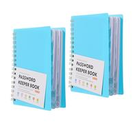 DIYEAH 2pcs A6 Password Organizer Book with Alphabetical Tabs, Spiral Password Log Notebook for Internet Accounts, Username and Login Record, Suitable for Seniors and Home Use, Sky Blue