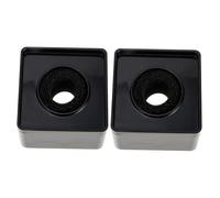 DIYEAH 2pcs Abs Microphone Station Logo Flags Square Cube Mic Logo Flags for Broadcast Interview Black Microphone Station Equipment