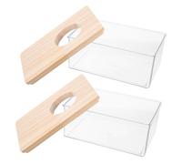 DIYEAH 2pcs Acrylic Hamster Bathtub and Urine Pot Set 15.5x10x7cm Wear-resistant Small Animal Bath Container Suitable for Dwarf Hamster and Chinchilla Cage