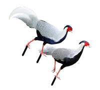 DIYEAH 2pcs Acrylic Pheasant Garden Stakes Outdoor Lawn Decoration Ground Inserts for Art Rustic Farmhouse Style Adornment