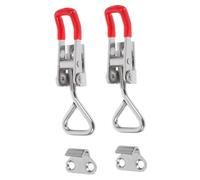 DIYEAH 2pcs Adjustable Stainless Steel Toggle Latch Lock with Corner Fastener for Shed Gate Door Security Rattle Metal Clasp Cabinet Buckle Easy Installation Door Lock Bracket