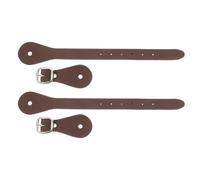 DIYEAH 2pcs Adjustable Western Style Genuine Leather Heel Keeper Straps Deep Brown for Men and Women Horse Riding Cowboy Boot Accessories Equestrian Heel Straps