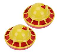 DIYEAH 2pcs Automatic Chick Feeder and Water Basin Set for Brooding, Plastic Chicken Feeding Holder for Garden and Farm Use