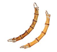 DIYEAH 2pcs Bamboo Bag Handles Replacement Set, Chic Lightweight Handbag Strap Handles in Light Gold Antique Gold for DIY Purse Making and Accessories Crafting