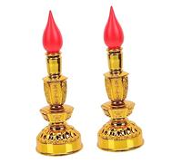 DIYEAH 2Pcs Battery Operated Electric Candle Lamp Flameless Buddha Blessing Candle Lights for Home Decoration and Offering Durable Material Household Sacrifice Lamps