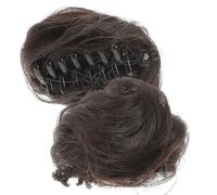 DIYEAH 2pcs Black Cat Ear Bun Hairpieces Fake Hair Bun Extensions Chignon Claw Clips Updo Accessories for Women Cosplay and Daily Styling