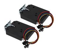 DIYEAH 2pcs Black Electric Magnetic Door Lock for Storage Cabinets and Mailboxes with Robust Security Mechanism and Remote Access Management, Metal and Plastic Construction, Modern Design