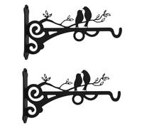 DIYEAH 2pcs Black Iron Wall Hanging Basket Hooks for Courtyard Decor