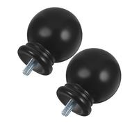 DIYEAH 2pcs Black Plastic Curtain Finials with Ball Shaped Design Decorative Curtain Rod Finial for Easy Installation and Versatile Look Classic and Modern End Cap for Window Drapery