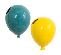 DIYEAH 2Pcs Ceramic Balloon Wall Decor Blue Yellow Small Easy Hang Living Background Pendant Artistic Home Decoration