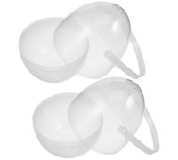 DIYEAH 2pcs Clear Plastic Fillable Easter Egg Containers with Handles Transparent Egg-shaped Storage Boxes for Candy Treats and Party Favors Portable and Space-saving Buckets for Easter