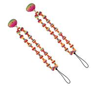 DIYEAH 2Pcs Colorful Phone Chains Lanyards for Cell Phones Beaded Wrist Strap for Easy Hanging and Lost Functionality for Daughters Friends and Students