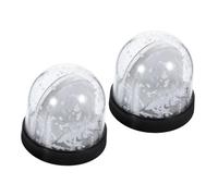 DIYEAH 2pcs DIY Snow Globe Photo Frame Kit with Black Base, Plastic Mini Snow Globe Craft Supplies for Holiday and Birthday Decorations