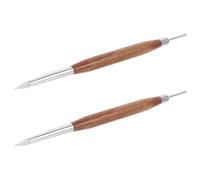 DIYEAH 2pcs Double Ended Nail Art Pens with Wood Handle and Silicone Tips Professional Nail Brushes for Gel Scraping and Embossing Japanese Craftsmanship