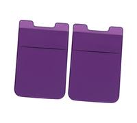 DIYEAH 2pcs Double Layer Phone Pouch Sticky Adhesive Holder Cell Phone Back Pocket Wallet Purple for Travel and Everyday Use
