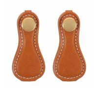 DIYEAH 2pcs Drawer Pull Handle - French Country Style Pu Leather Pull Handle - Handmade Replacement Knobs for Dresser Drawer Cabinet Wardrobe Kitchen Closet