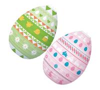 DIYEAH 2Pcs Easter Egg Shape Lanterns Festive Hanging Decor for Joyful Parties Durable Paper Design Pink Green for Easter Celebrations and Decorations