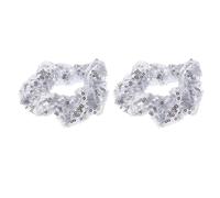 DIYEAH 2pcs Elastic Hair Scrunchies Christmas Shiny Metallic Scrunchies Soft High-grade Cloth Good Elasticity for Formal Reception and Family Photos