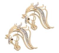 DIYEAH 2pcs Elegant Golden Horse Brooch Pins Lightweight Alloy Decorative Lapel Pins for Women Men Suitable for Special Celebrations and Suit Accessories