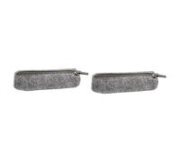 DIYEAH 2pcs Fluffy Pen Bag Canvas Makeup Pouch Grey Pencil Case Stitch Detail