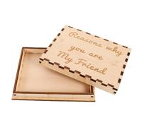 DIYEAH 2pcs Friendship Wooden Box with Delicate Carved Appreciation Words Unique for Friends Family Colleagues for Birthdays Weddings and Special Occasions