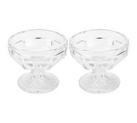 DIYEAH 2pcs Glass Pudding Bowl High Base Glass Dessert Bowl